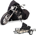 Heavy-Duty Waterproof Motorcycle Cover, 600D Polyester, Fits Up to 96 Inches, All-Weather Protection