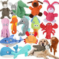 Lenwen 15 Pack Large Dog Squeaky Toys Bulk Plush Stuffed Assortment Value Bundle Pet Mutt Puppy Toys for Small Medium Pets Teet