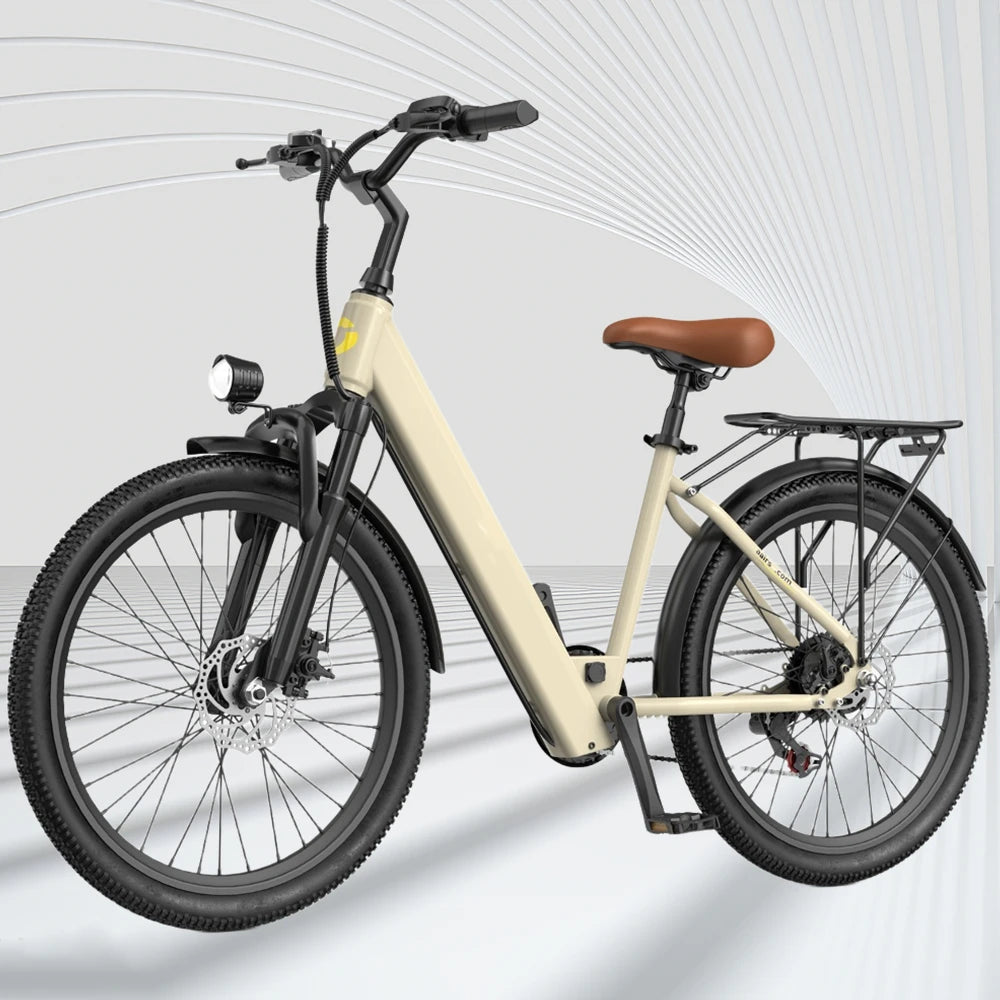 24" Electric Motorcycles Mountain E Bike for Adults, 600W Peak Motor Ebike 22.9Mph 34.5Miles 13.3AH Adults Electric Bicycle