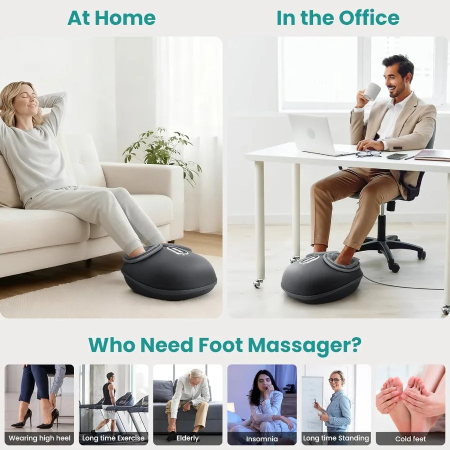 Shiatsu Foot Massager with Heat FSA Eligible Deep Kneading Therapy Air Compression for Home Office Use Enhances Blood Circulati