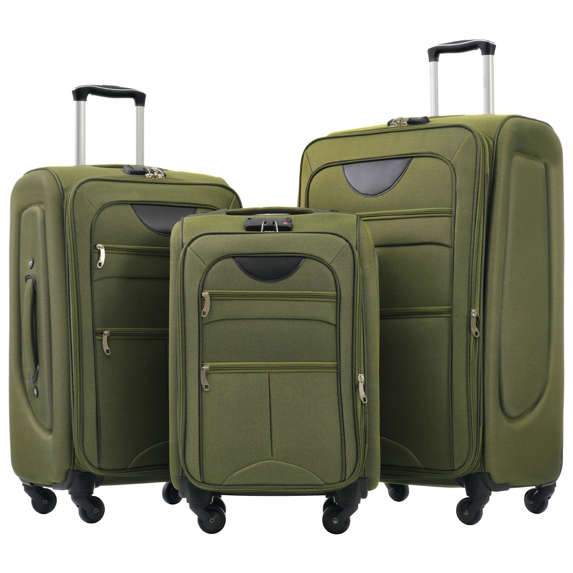 Softside Luggage Expandable 3 Piece Set Suitcase Upright Spinner Softshell Lightweight Luggage Travel Set