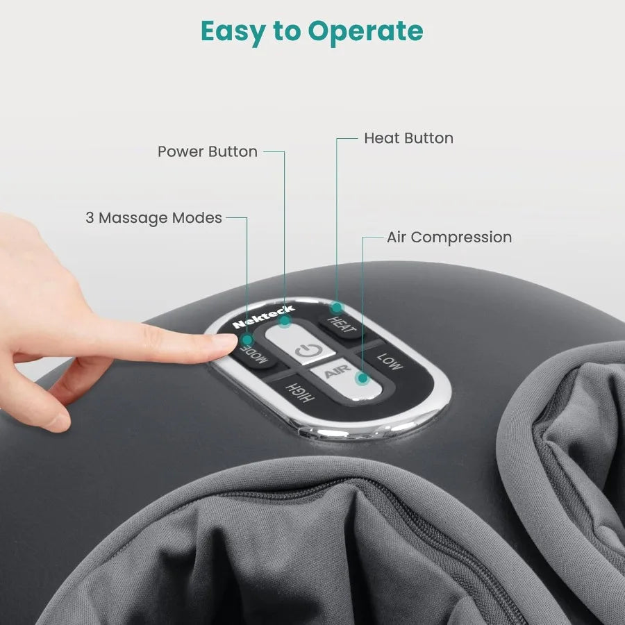 Shiatsu Foot Massager with Heat FSA Eligible Deep Kneading Therapy Air Compression for Home Office Use Enhances Blood Circulati