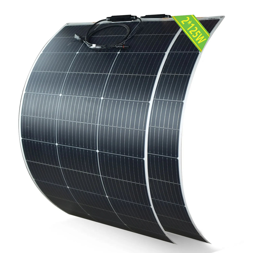 Solar Panel 250W 2pcs 125W Flexible Solar Panels 18V Photovoltaic Monocrystalline Solar Cell For 12V Battery Charger System Kit