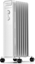 Portable Electric Radiator Heater, Space Oil Filled Heaters with 3 Heat Settings, Adjustable Thermostat, Overheat & Tip