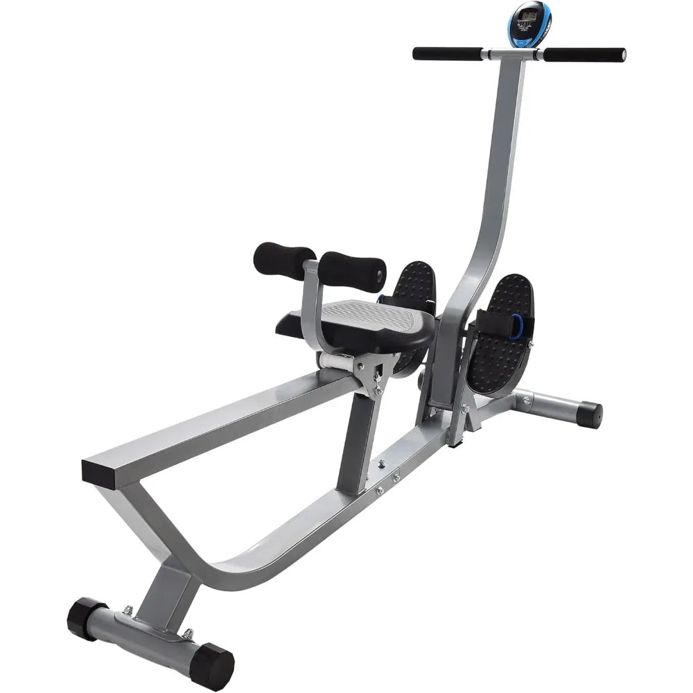 Hydraulic Rower Machine with Smart Workout App - Rowing Machine with Adjustable Resistance for Home Gym Fitness