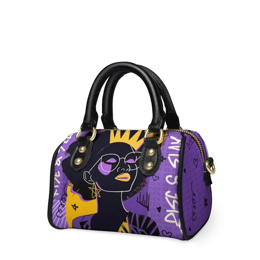 Womens Mini Satchel Bag Top Handle, Small Crossbody Handbag, Vegan Leather, Detachable Shoulder Strap