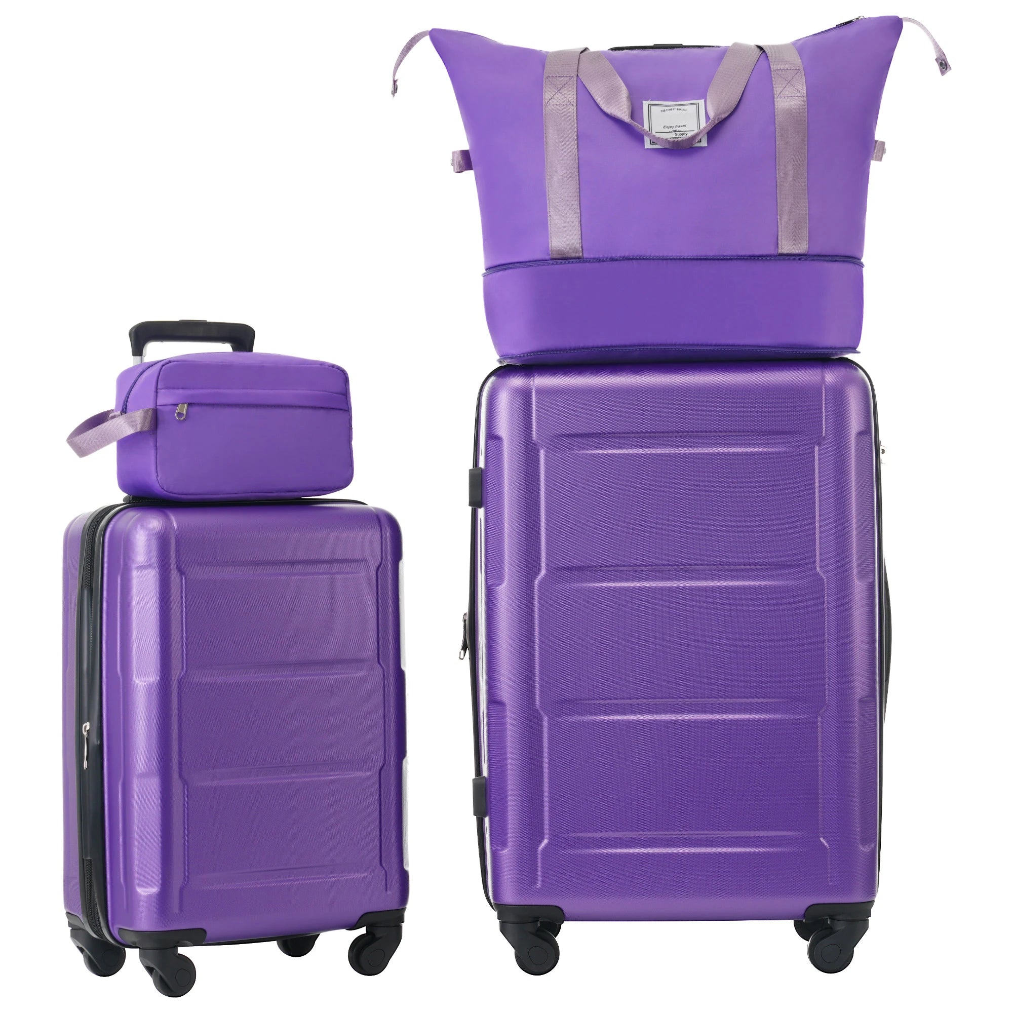 4 Piece Luggage Set with Bags Expanable Spinner Wheels ABS Lightweight Suitcase with TSA Lock 20inch+28inch