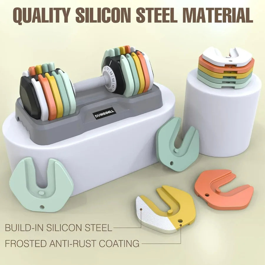 55 lbs Adjustable Dumbbell Set, Adjust Dumbbell Weight for Exercises Dumbbells for Men and Women in Home