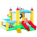 Inflatable Bounce House with Slide 107x106x80 Inch Jumping Castle with Blower and Ball Pool Basketball Game