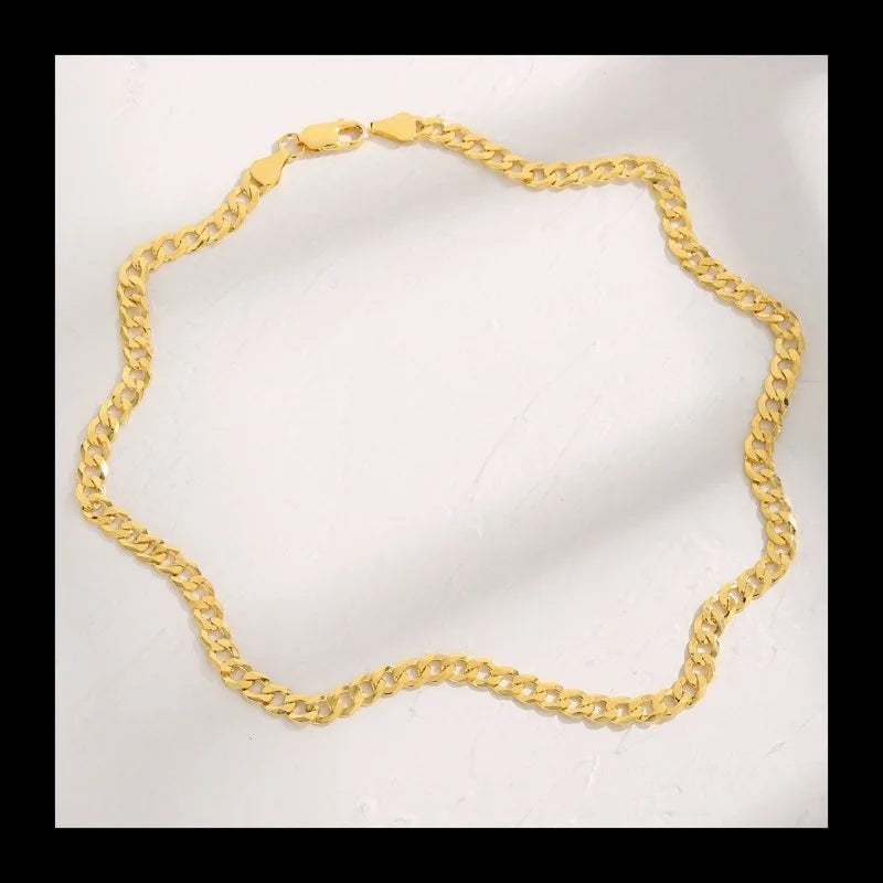 S925 silver explosion hip hop style gold necklace jewelry simple personality fashion high sense necklace