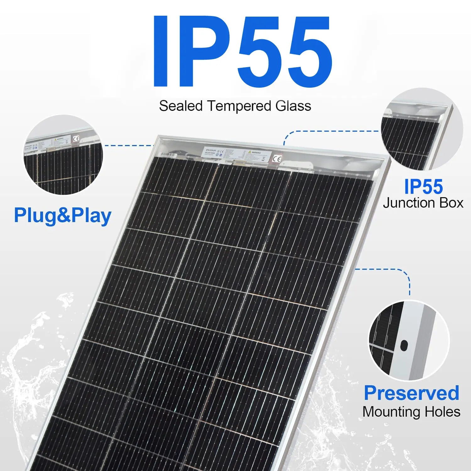 New Bifacial Solar Panel 2pcs120W 240w Monocrystalline Solar Module for 12V Batteries, Photovoltaic,Ideal for Motorhomes,