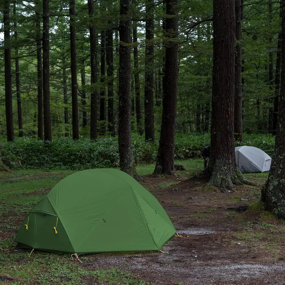 Lightweight 2-Person 3-Season Waterproof Hiking Tent with Double Crossbars for Easy Setup and Double Layer Protection, Ideal for