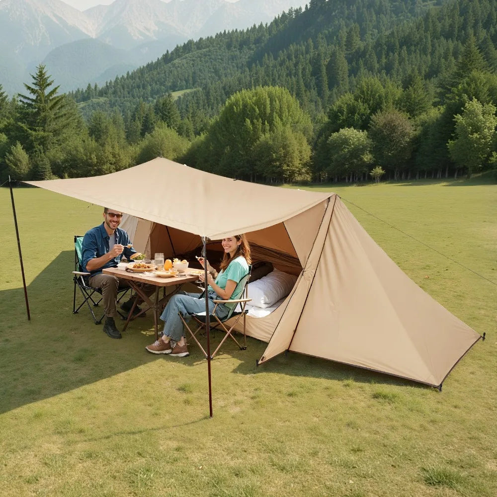 Lightweight Camping Tent with Stove Jack & Poles for 2 Person Hot Tent