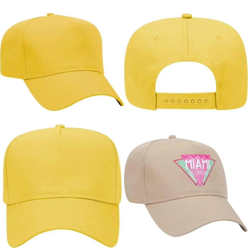 Mid Profile 5 Panel Baseball Cap - Wholesale 12 Pack Cap with Classic Design for Casual Wear