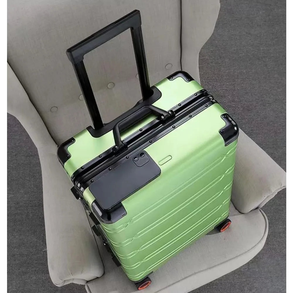 aluminum wheeled lockable carry-on luggage - airline approved hardshell metal suitcase