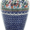 Polish Pottery - Blue Garden of Eden Tall Vase - 11 Tall - Ceramic Flower Vase, Decorative Floral Design for Table, Shelf or Man