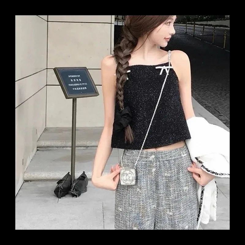 24 Christmas Internet Celebrity Celebrity High Sense Silver Letter Full Diamond Bag Crossbody Chain, Long Necklace