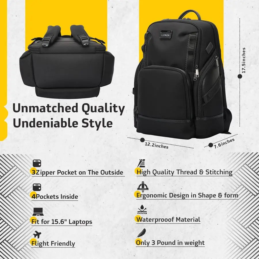 Business Backpack for Men amp Women, Work Backpack Fits15.6 Inch, Premium Quality Travel Bag with USB Charging Port, WaterResist