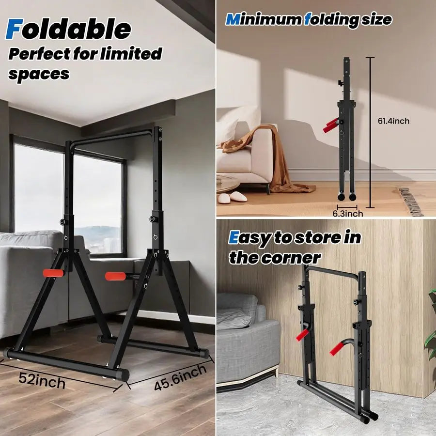 Power Tower Pull Up Bar Free Standing, Adjustable Foldable Pull Up Station, Home Gym Strength Training Equipment 700LBS