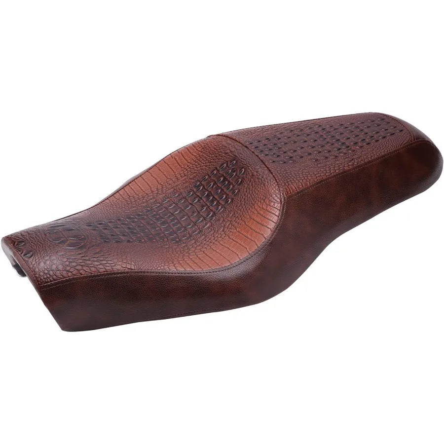 Motorcycle Driver Passenger Seat 2 Up Compatible with Sportster Iron 883 1200 Chopper Bobber Cafe Racer Custom BrownCrocodile