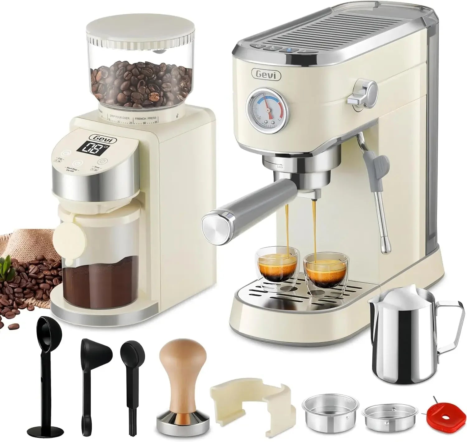 BestsellerBestsellerEspresso Machine 20 Bar with Grinder, Professional Espresso Maker with 35 Precise Grind Settings Burr Coffee