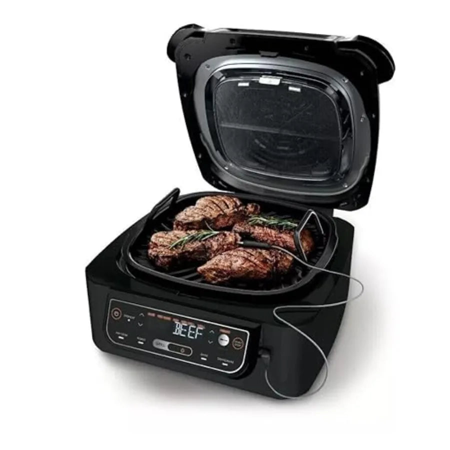 AG300 4in1 Indoor Grill with 4Quart Air Fryer for Healthy Cooking Features Roast Bake Function and Advanced Cyclonic Grilling T