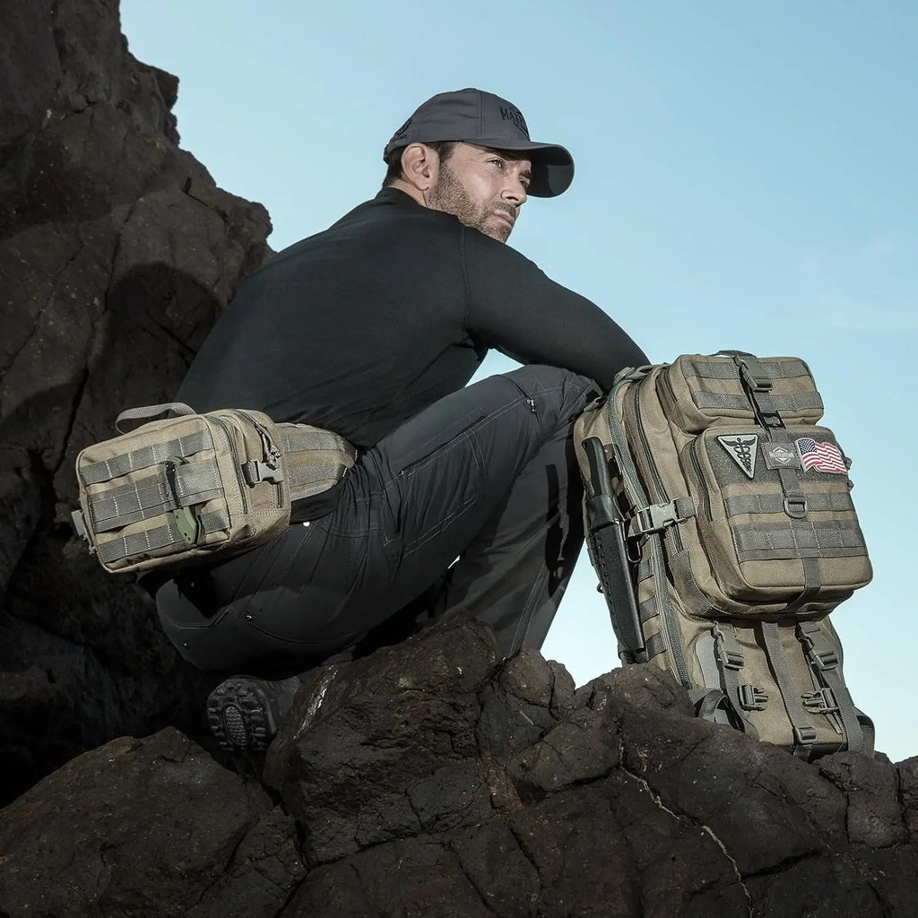 36L Tactical Backpack with Detachable Waist Pack, MOLLE Internal Frame Rucksack,MAXPEDITION Gyrfalcon Backpack (Khaki-Foliage)