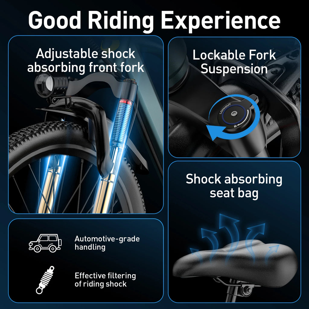 26" 24" Electric Motorcycles Mountain E Bike for Adults, 625W Peak Motor Ebike 23.9Mph 33Miles 10.4AH 13.5AH Electric Bicycle