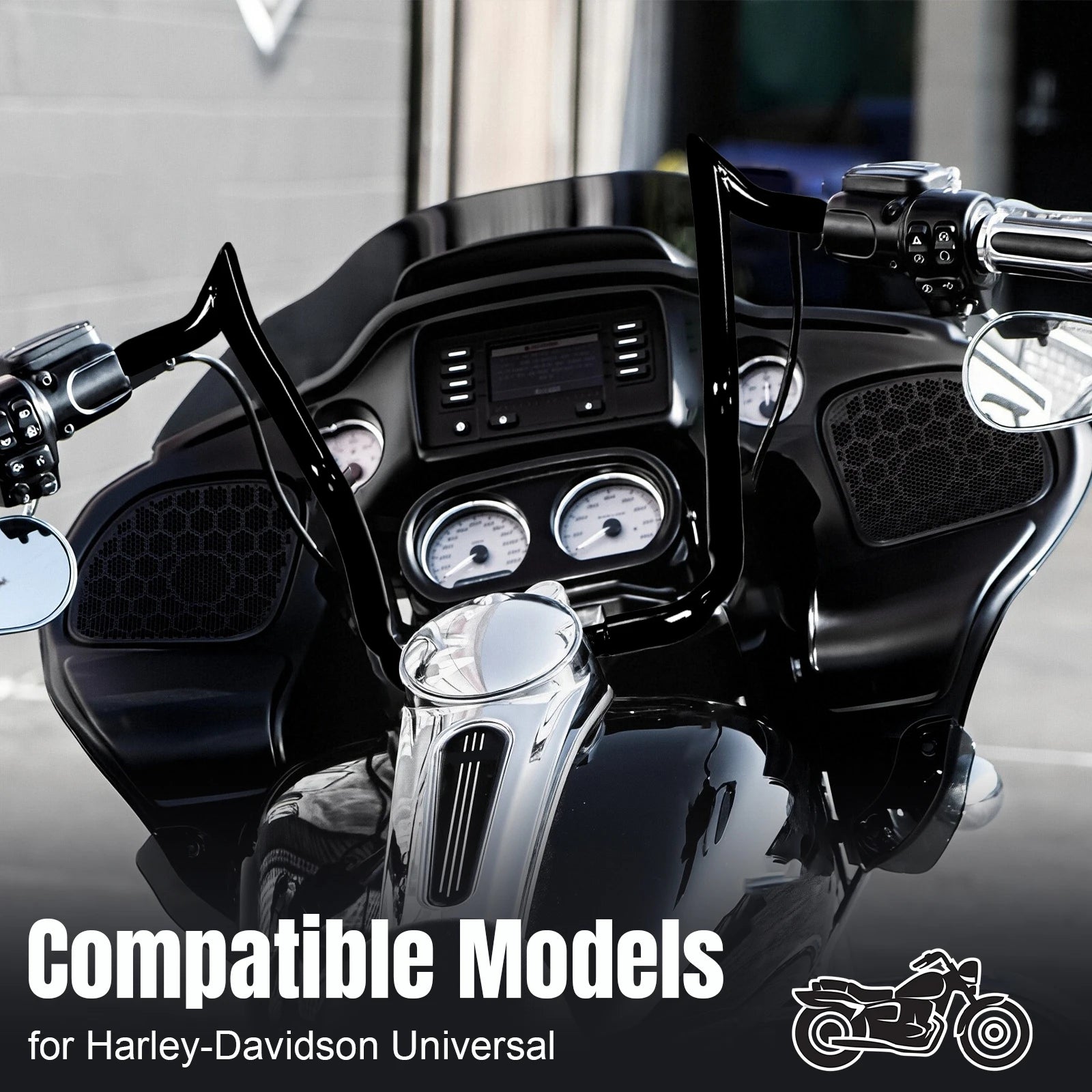 16 inch Meat Hook Monkey Bar Ape Hanger HandleBar for Harley Ape Hanger Bar Meathook HandleBar Monkey Bar Ape Hanger Bar