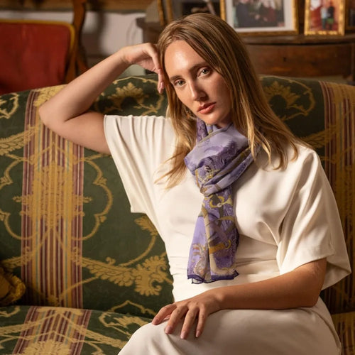 100% Silk Italian-Made Fashion Long Scarves for Women - Elegant Style Accessories
