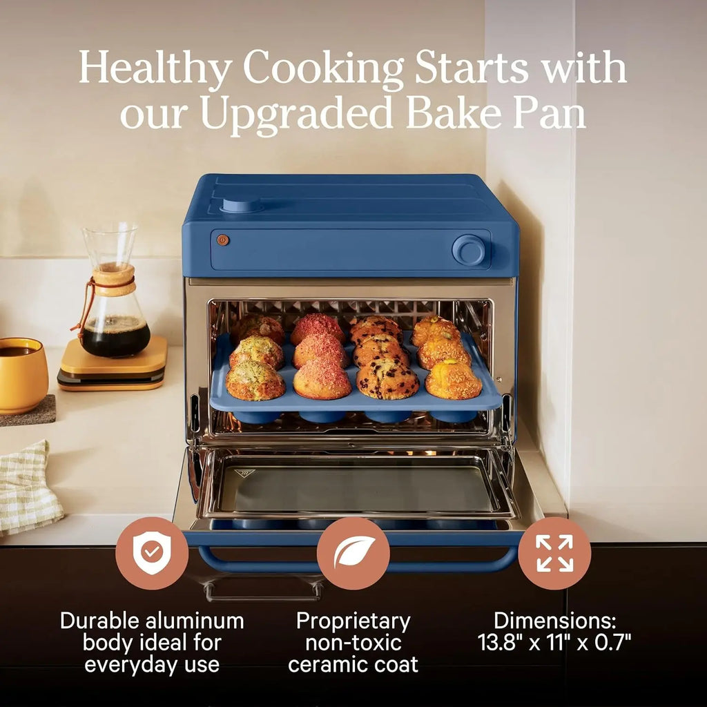 6-in-1 Air Fryer Toaster Oven with Steam Infusion, Non-toxic PFAS-Free, Blue Salt