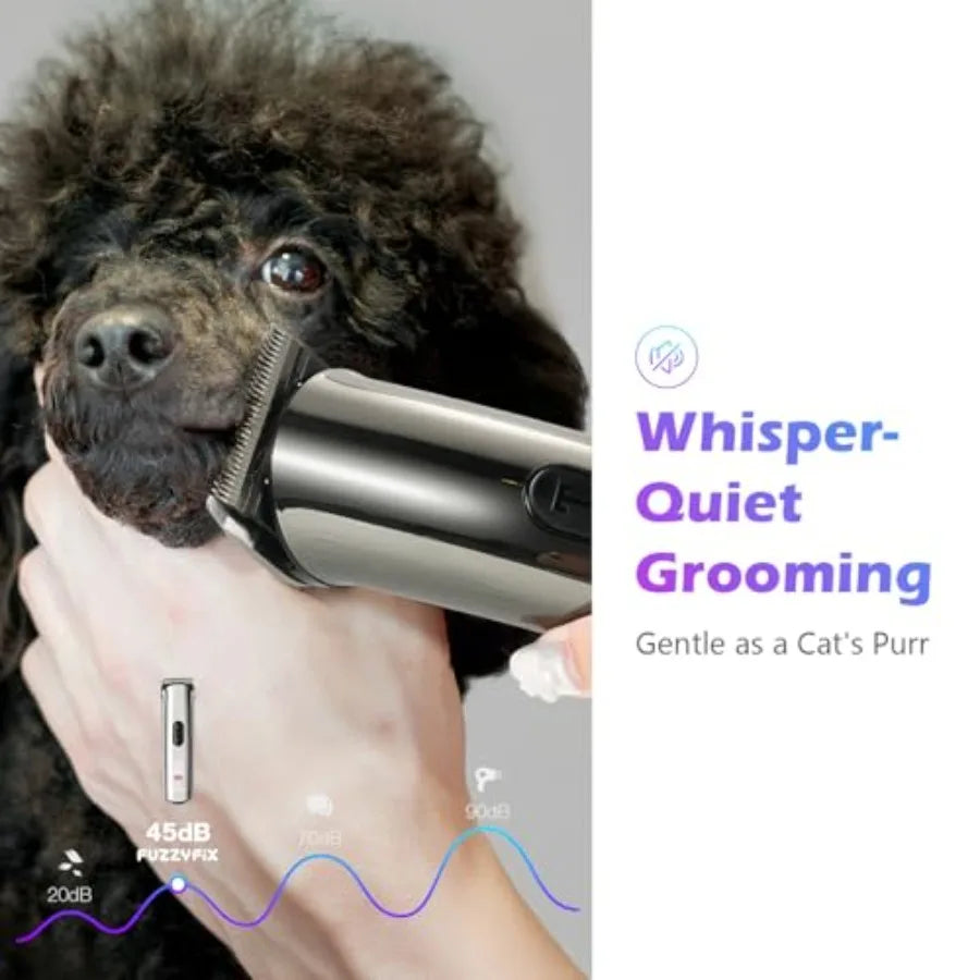 Professional Dog Grooming Clippers with Charging Dock 5-in-1 Adjustable Blade Cordless Pet Grooming Kit 5 Speed Rechargeable Tr