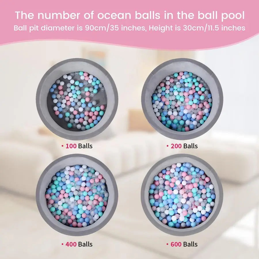 Pit Balls for Kids, Pool Toys Thicken Soft Plastic Balls for Ball Pit BPA Free Toddler Toyr White Clear and Pink 500pcs