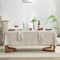 Pure Linen Hemstitch Tablecloth,100% Stonewashed French Linen tablecloths for Kitchen Dining Rectangle Tables,60x120Inch Machine