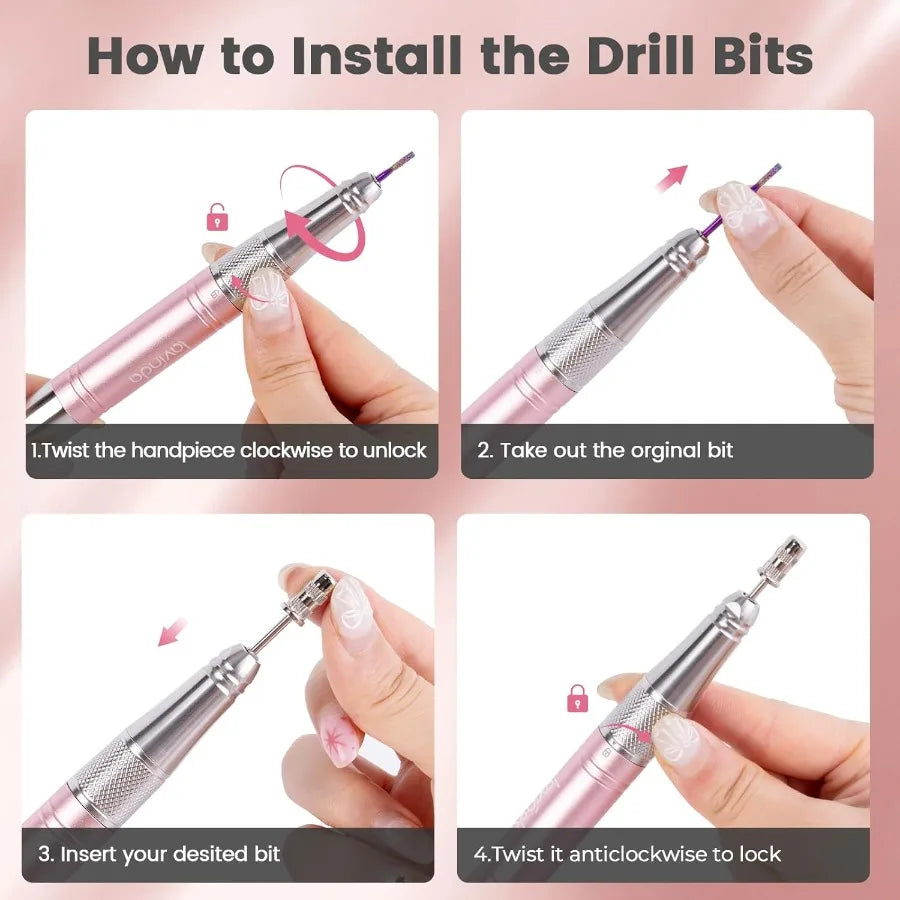 Professional Rechargeable Nail Drill Machine Cordless 35 000RPM Skyspace Brushless Nail Drill Portable Electrical Nail File for