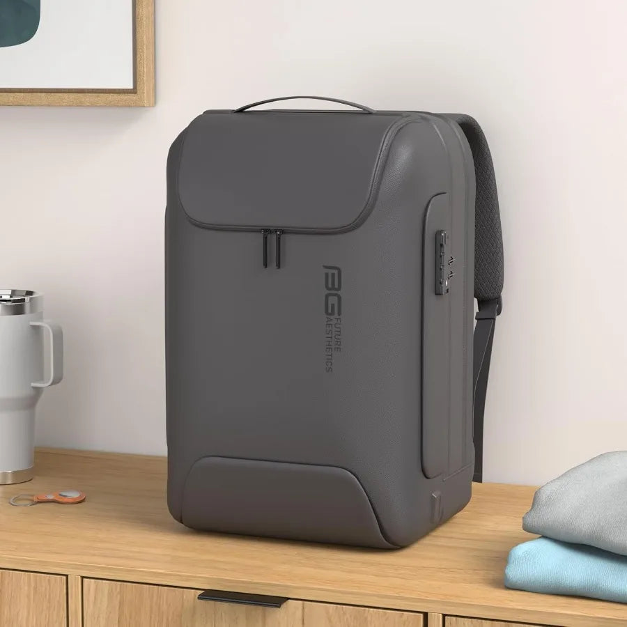 BANGE Men's Anti-Theft BackpackWaterproof Fashion Travel Backpacks High Tech Backpack with USB3.0 Charging Port Business Laptop