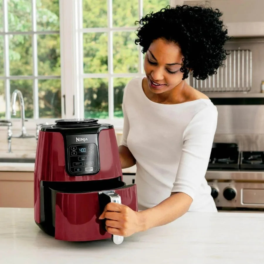 Ninja Air Fryer - 4-Quart Ceramic-Coated with 75 Less Fat Fast Cooking Multi-Function Air Fry Reheat Dehydrate Dishwasher-Safe