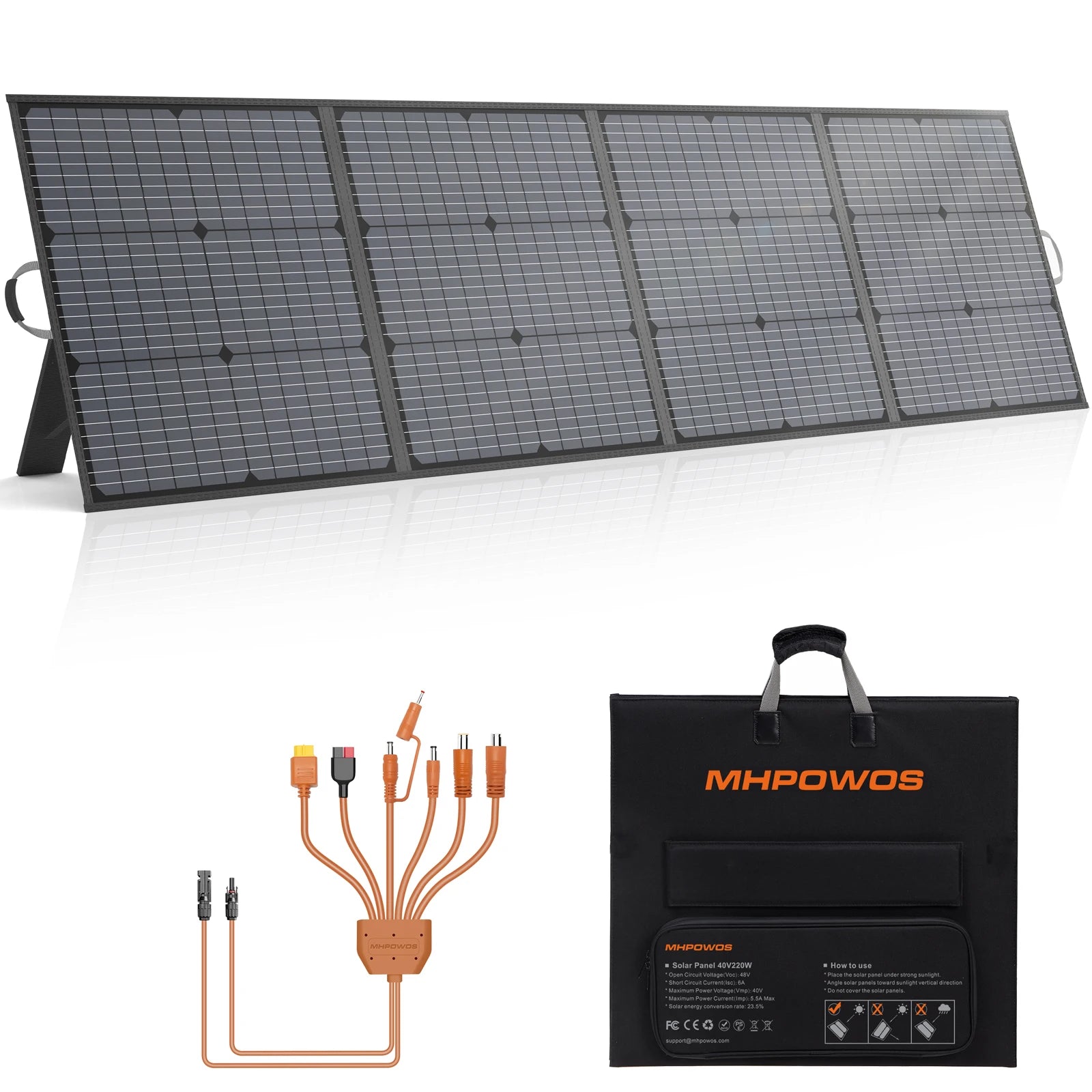 MHPOWOS Portable Solar Panel 800W 440W 400W 220W 110W Foldable Solar Charger Emergency Backup Power Supply For PowerStation RV