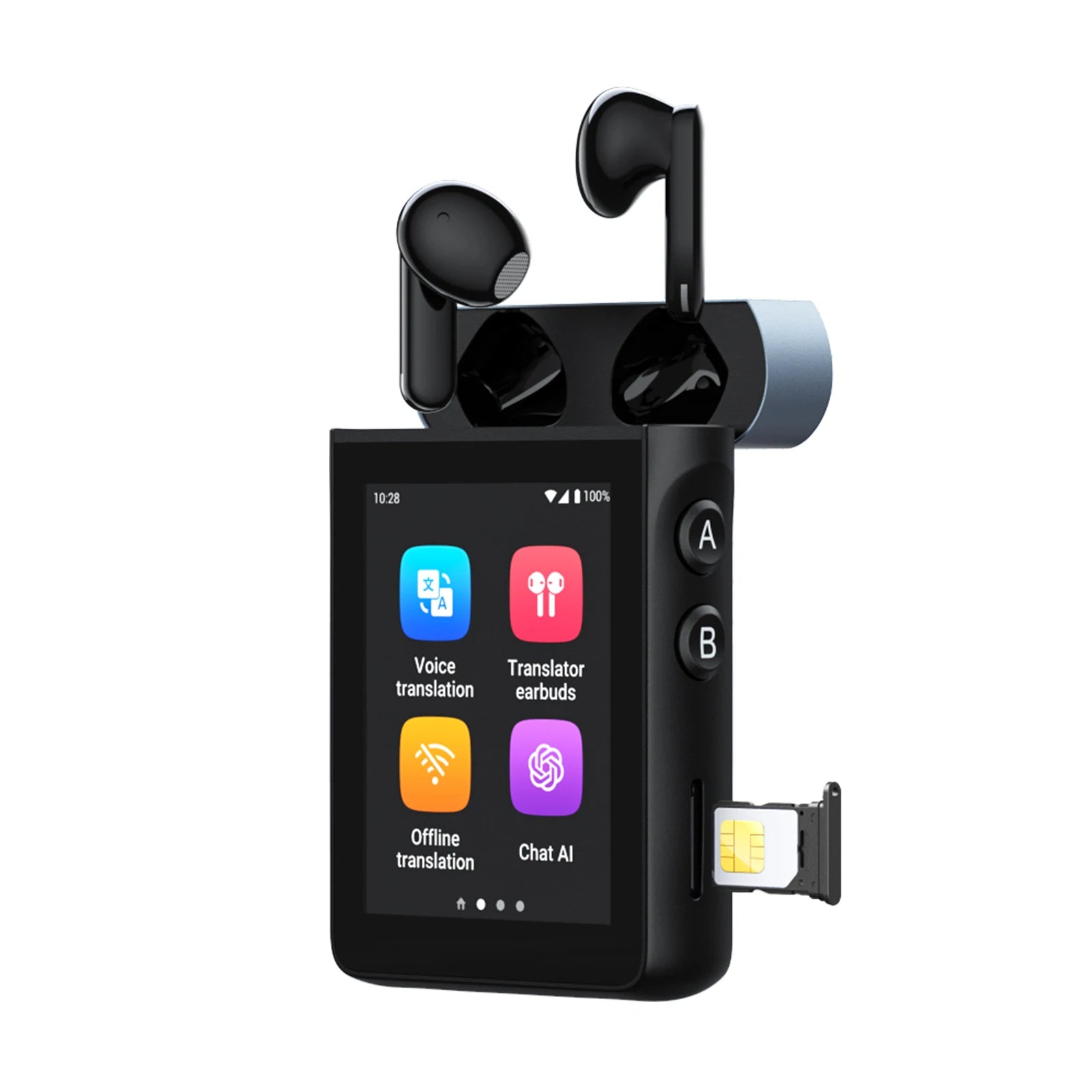 Wooask [A9] 4G+WiFi AI Translator Earbuds, Real-Time Translation Device , ChatGPT Empowered, No App Needed for Travel & Business