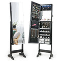 Jewelry Cabinet Lockable Armoire Storage Organizer Full Length Mirror w/Lights