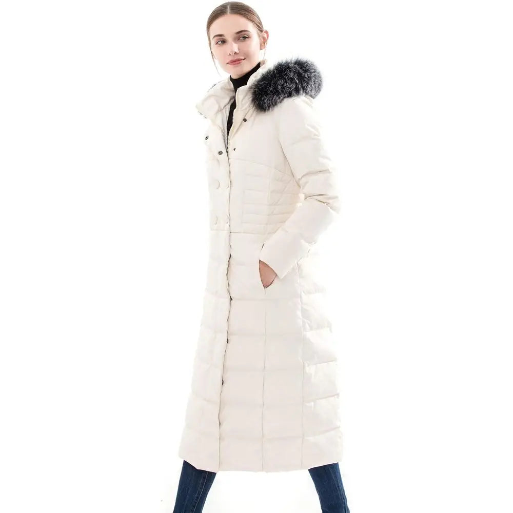 Women's Hooded Thickened Long Down Jacket Maxi Down Parka Puffer Coat