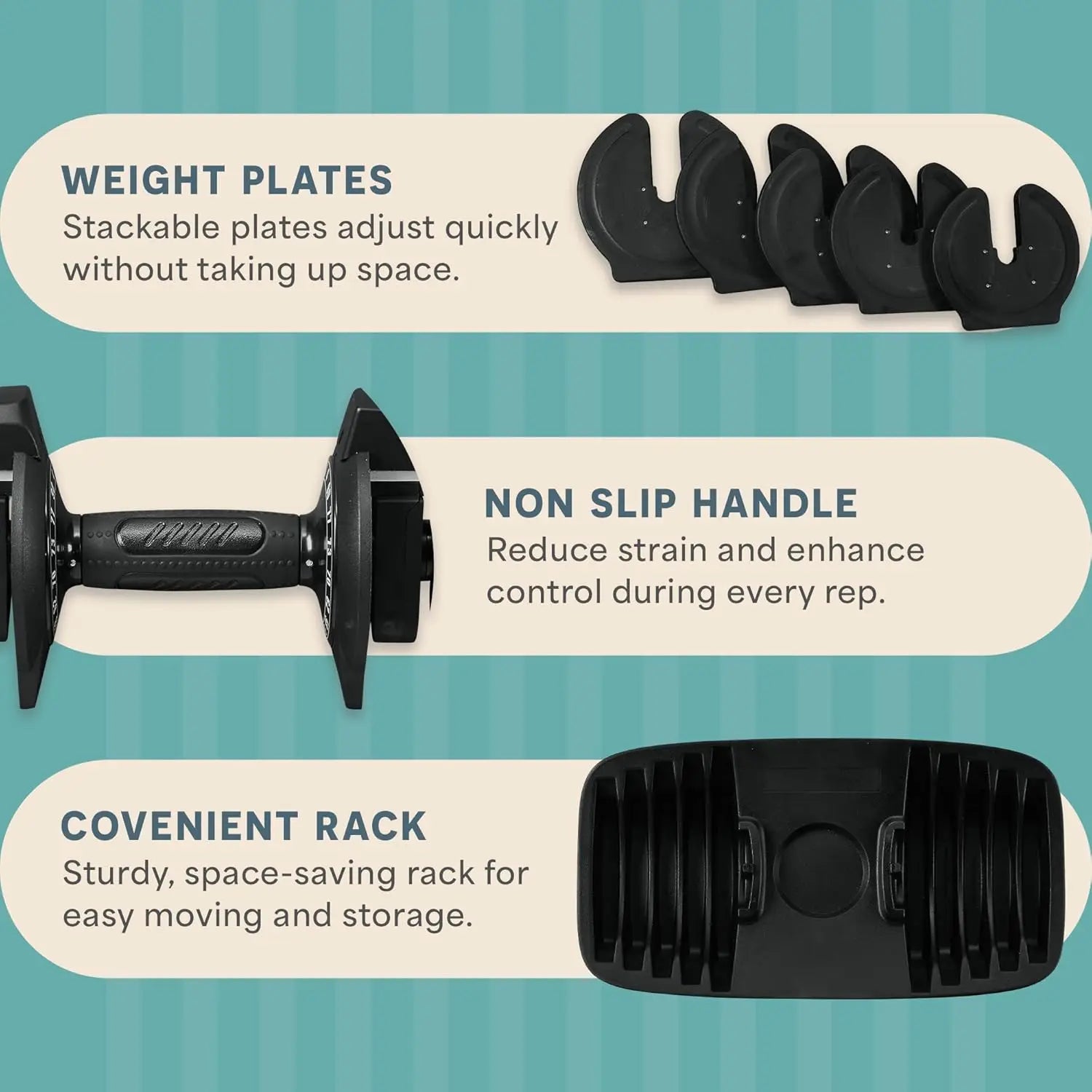 Adjustable Dumbbells 25lb Pair or 90lb Single, Quick-Select Hand Weights for Men/Women - Space Saving Home Gym Fitness Equipment