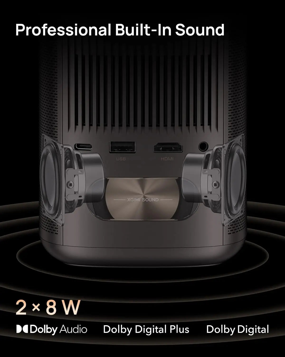 1080P Portable Mini Projector with WiFi, Bluetooth, Android TV 11.0, Auto Focus, and 4K Support