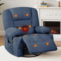 Oversized Wide Recliner Chair-Heat and Vibration Massage, 360° Swivel Rocker Chair or Adults,Chenille abric Manual Recliner with