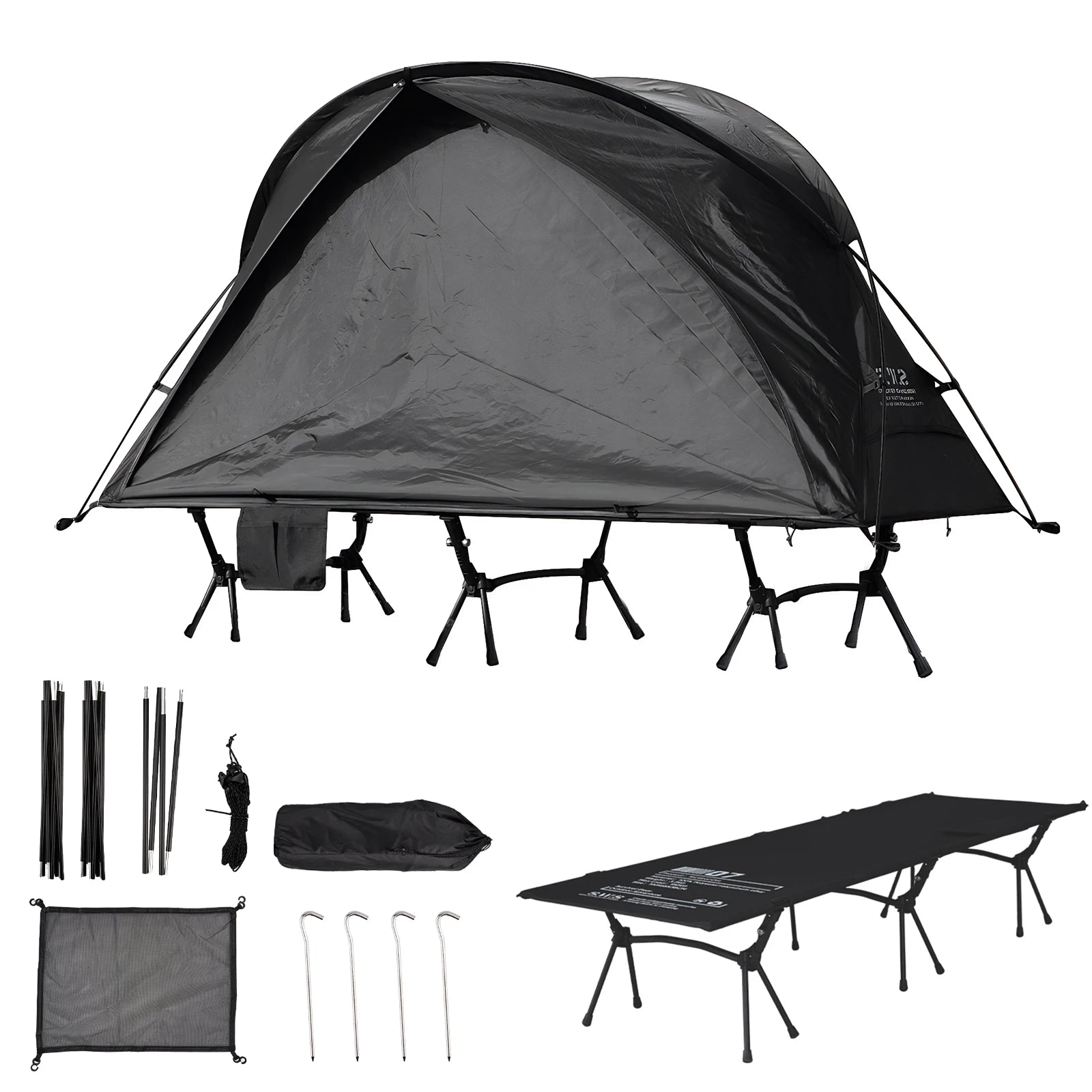 3 Piece Set Marching Bed Outdoor Portable Tent with Storage Bag Portable Off Ground Elevated Tent Fit Camp Backpacking Hiking