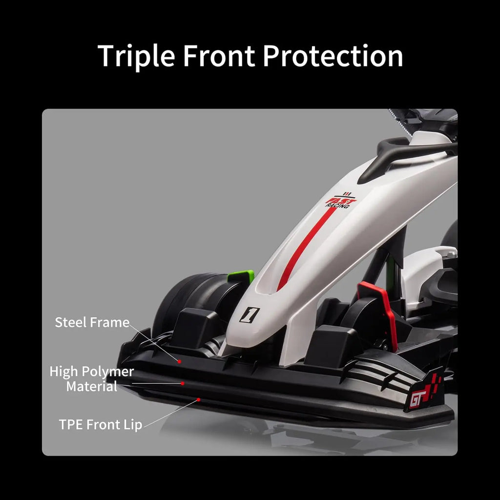 Electric Go Kart for Kids Electric Drift Kart Outdoor Race Toy 24V Ride On Toy Drifting Car with 2x200W Motors for 6+ Years Old