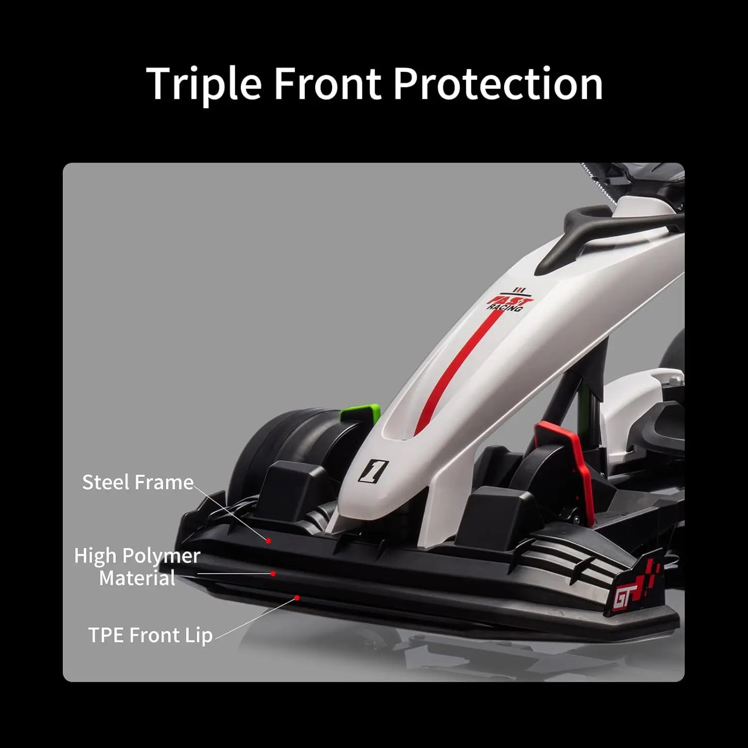 Electric Go Kart for Kids Electric Drift Kart Outdoor Race Toy 24V Ride On Toy Drifting Car with 2x200W Motors for 6+ Years Old