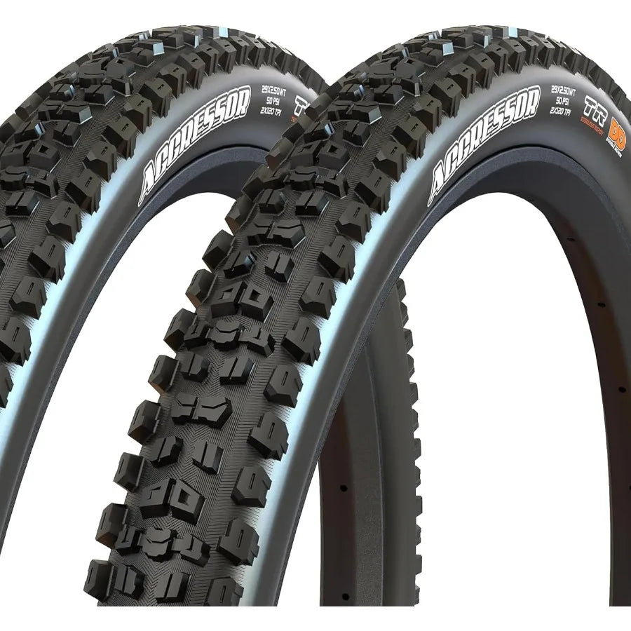 Aggressor - 2 Pack - 26 27.5 29 - Mountain Bike Tire Tubeless Ready Engineered for High-Speed Performance on Hard-Packed and Ro