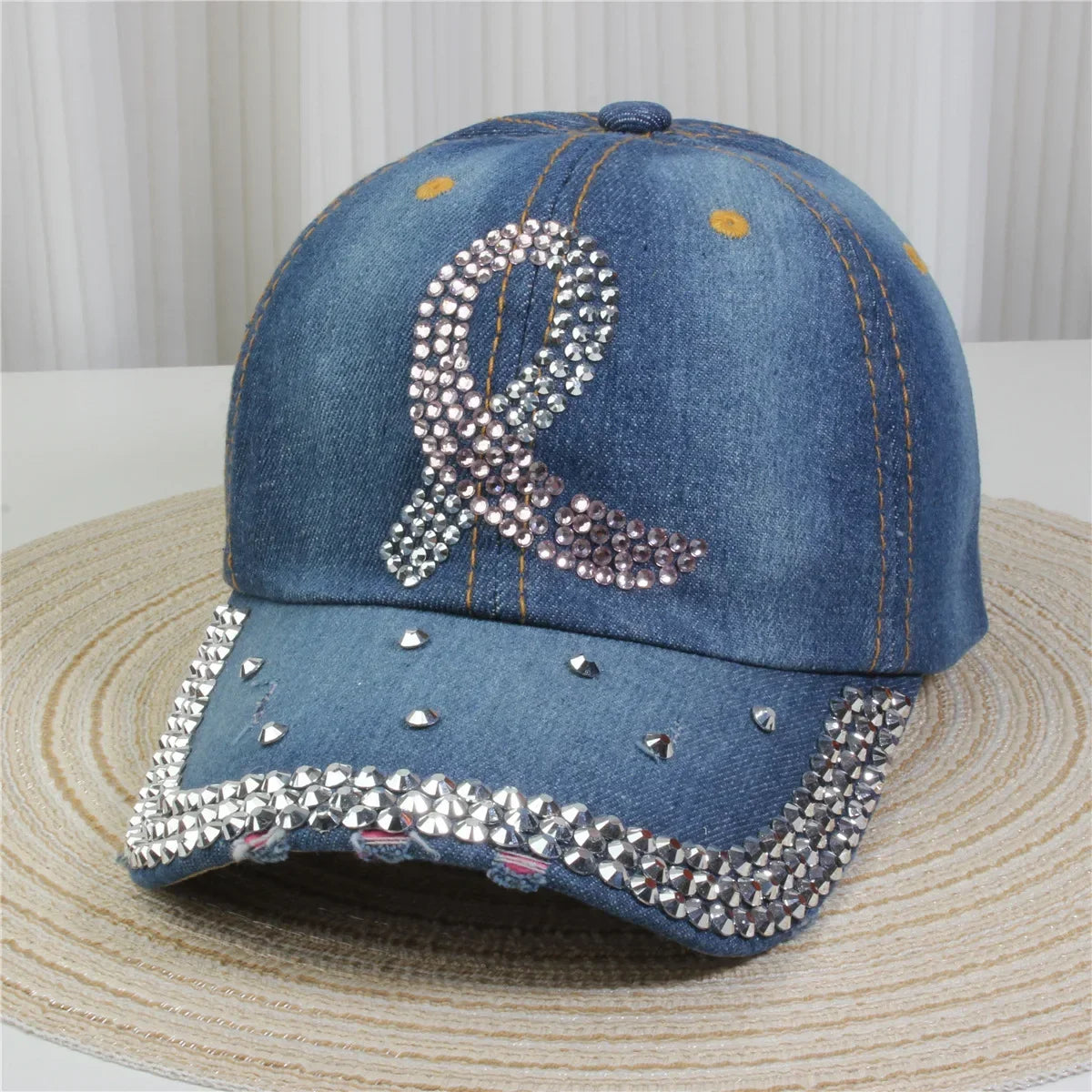 Wholesale Denim Baseball Caps Bling Rhinestone "TAKE ""LOVE" Heart  Snapback Hat A Dozen 12 pieces Mixed order