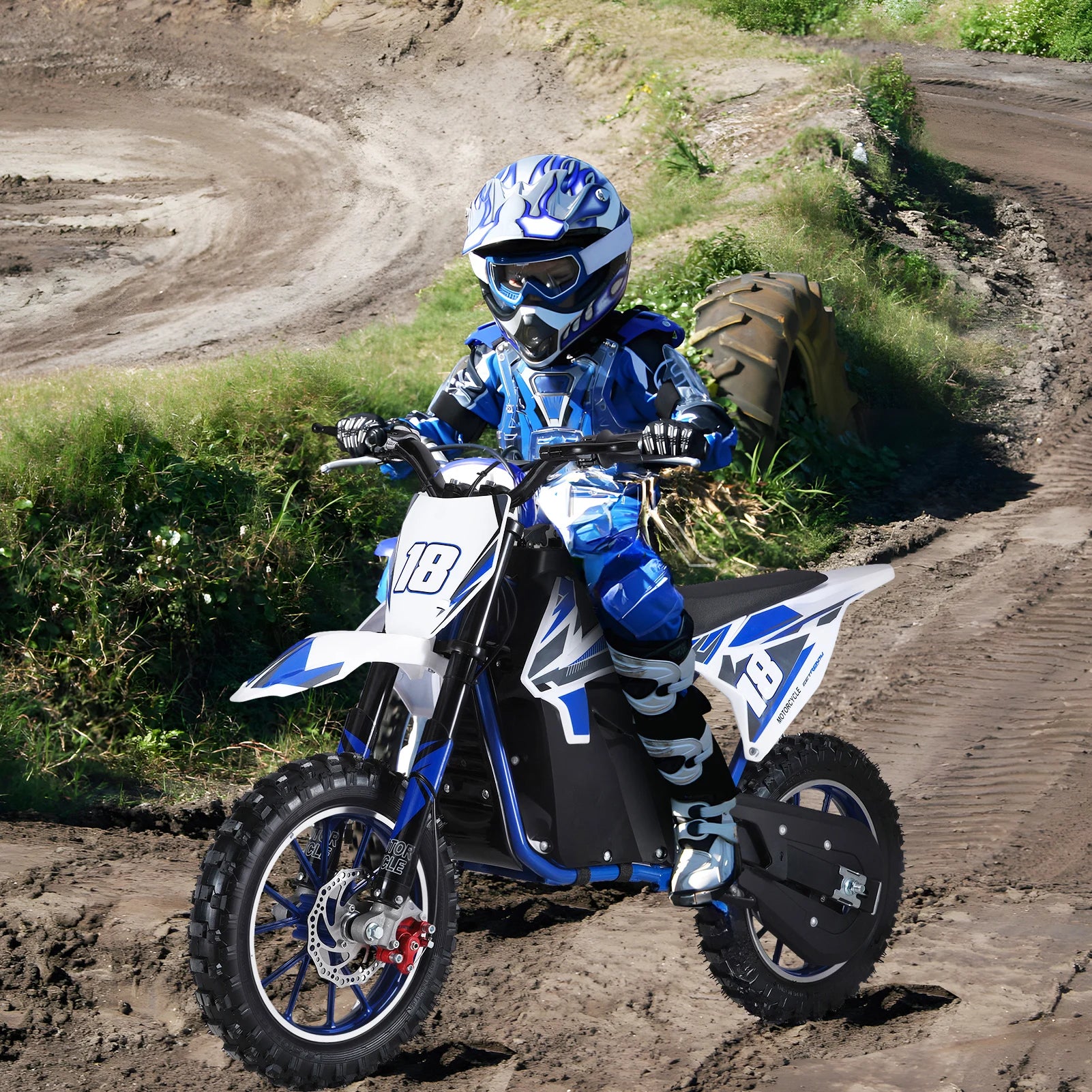 Kid Electric Motocross Bike,Dirt Bike,Electric Pocket Motorbike with High-Performance Motor and Battery,Off Road Mini Motorcycle
